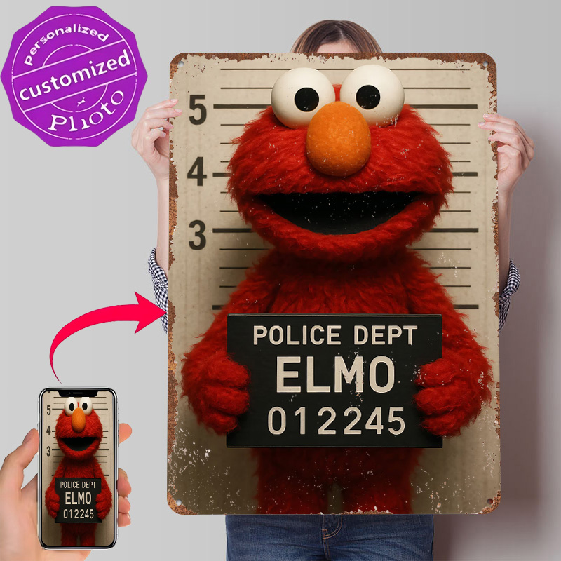 Retro Poster Gaming - Elmo's Mugshot Tinplate Poster Customized Wall
