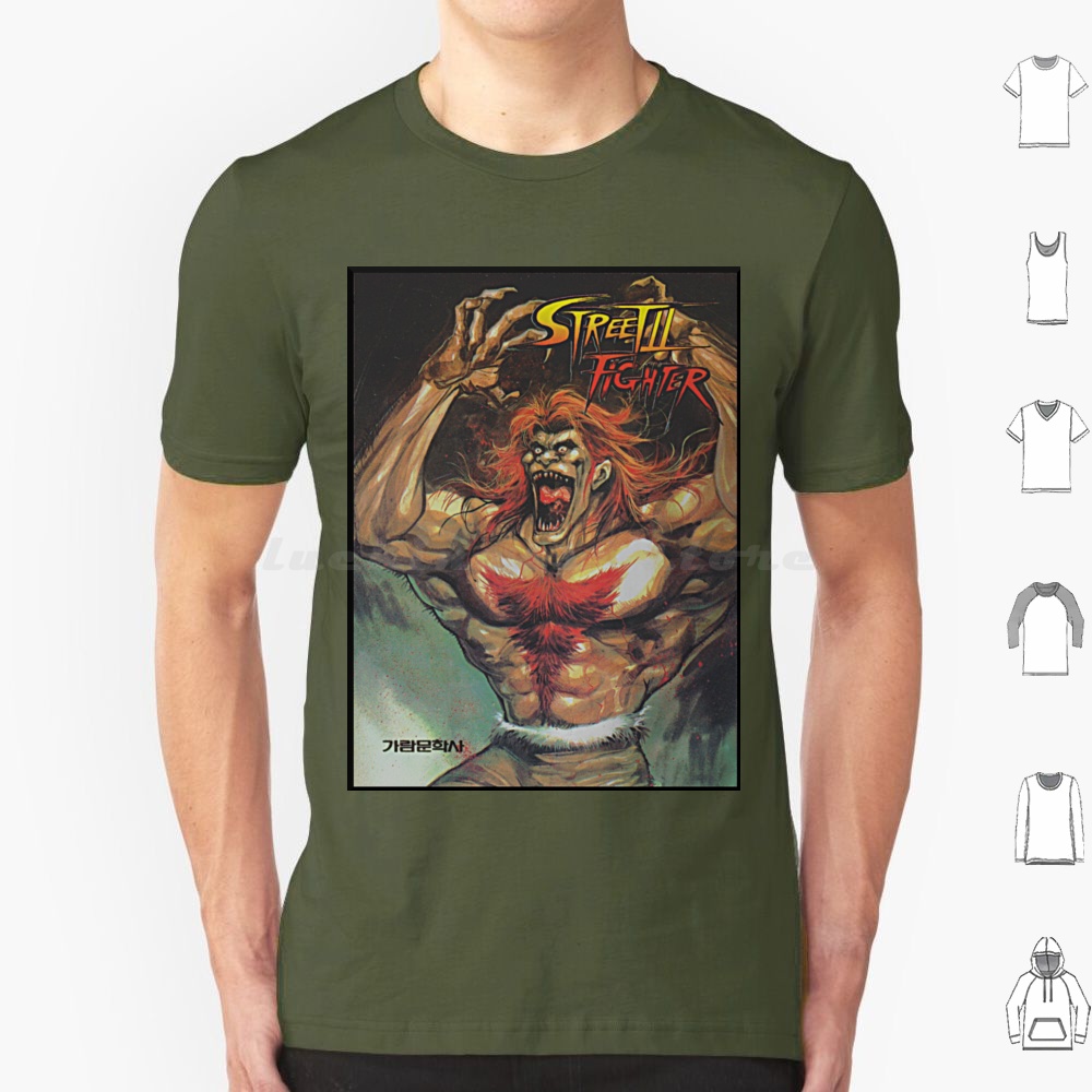 Retro Gaming Gamestop - Blanka-Korean 2 Manga T Shirt Cotton