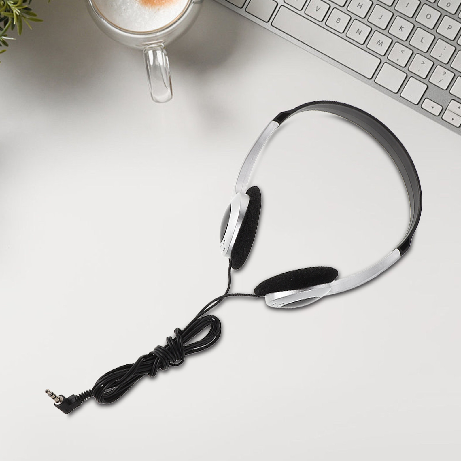 Retro Gaming On Phone - Retro Style Silver on-Ear Headphones Wired
