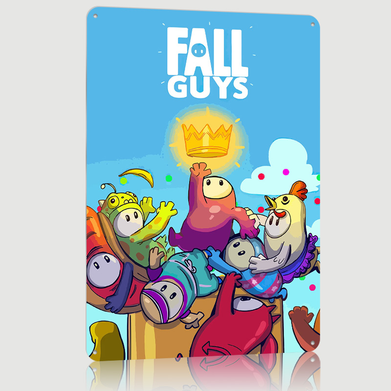 Retro Gaming Guy - Fall Guys Metal Poster Customized Wall