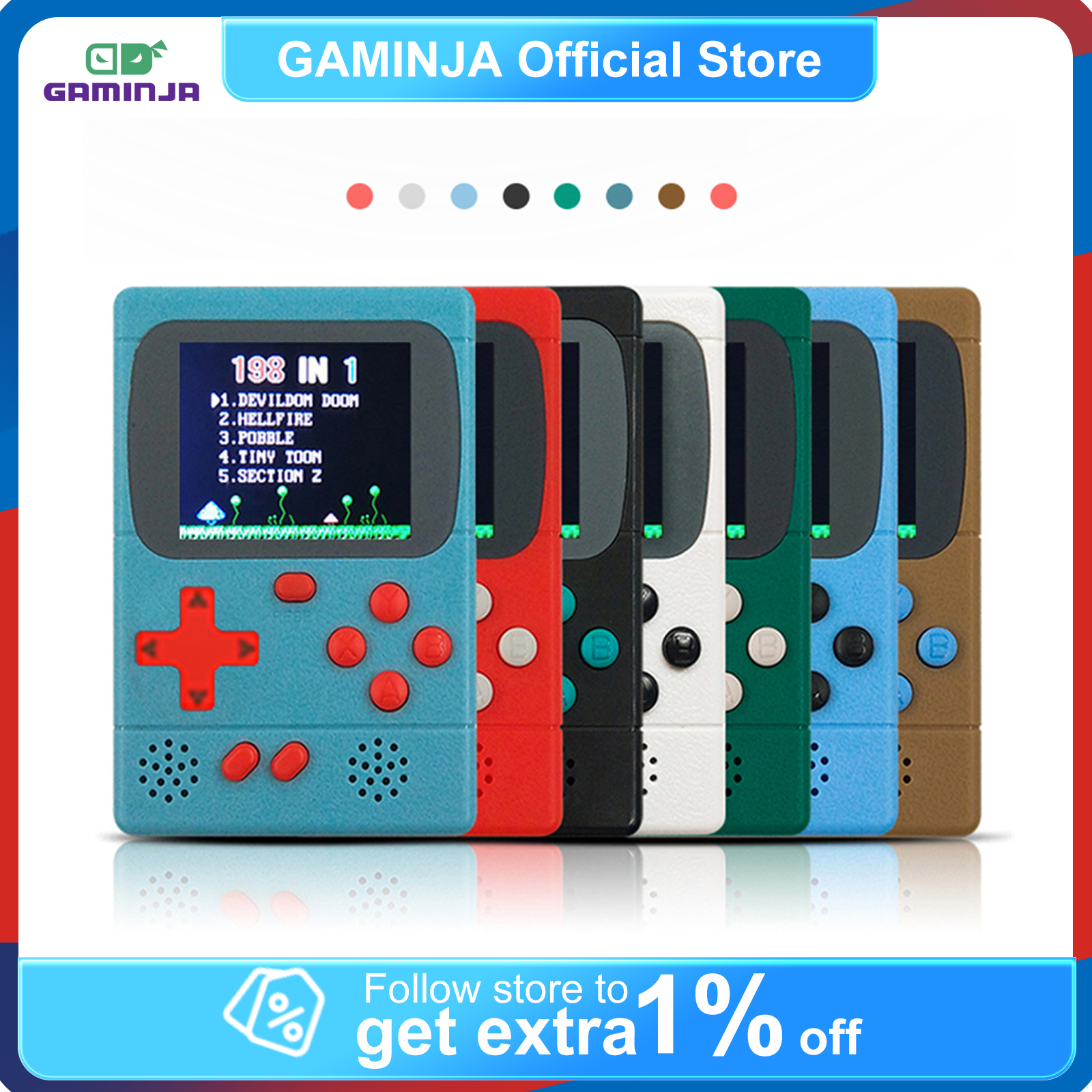 Retro Gaming Nintendo - GAMINJA GC36 Built in 198 Games