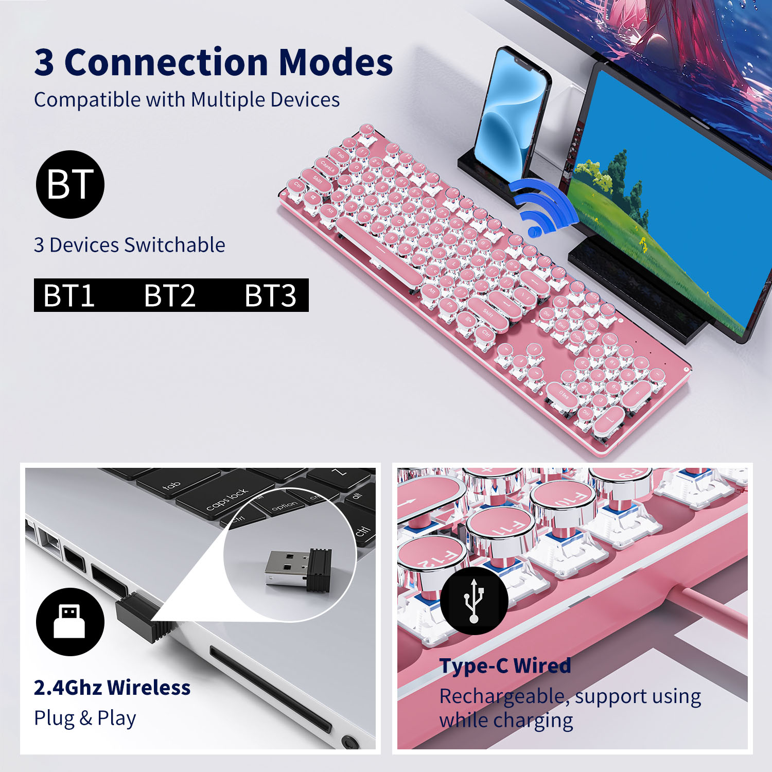 EWEADN TK950 Tri-Mode Ergonomi - Retro Gaming Windows ulasan dan harga
