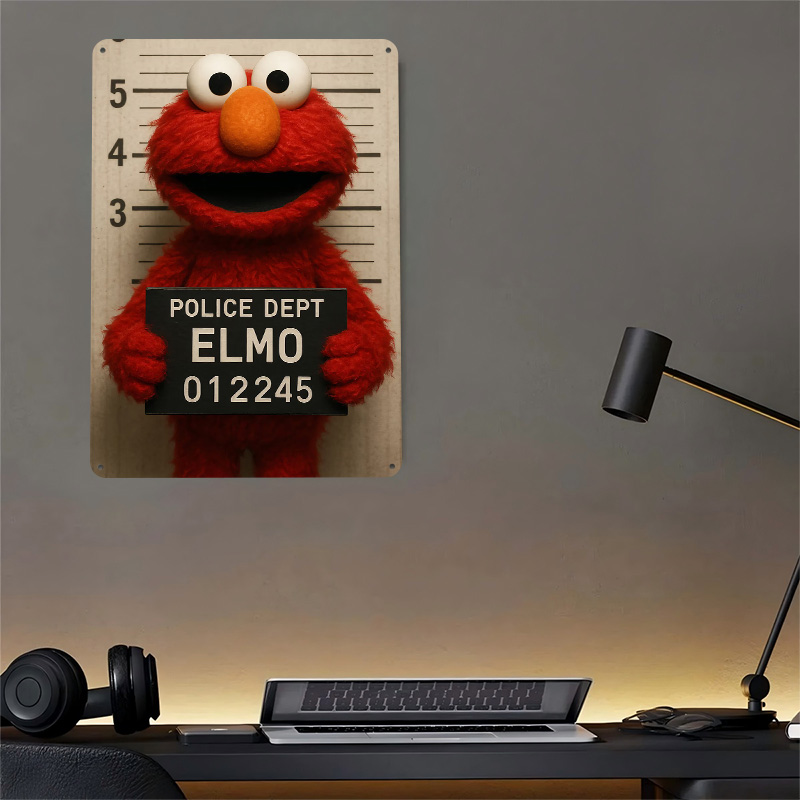 Elmo's Mugshot Tinplate Poster - Retro Poster Gaming ulasan dan harga