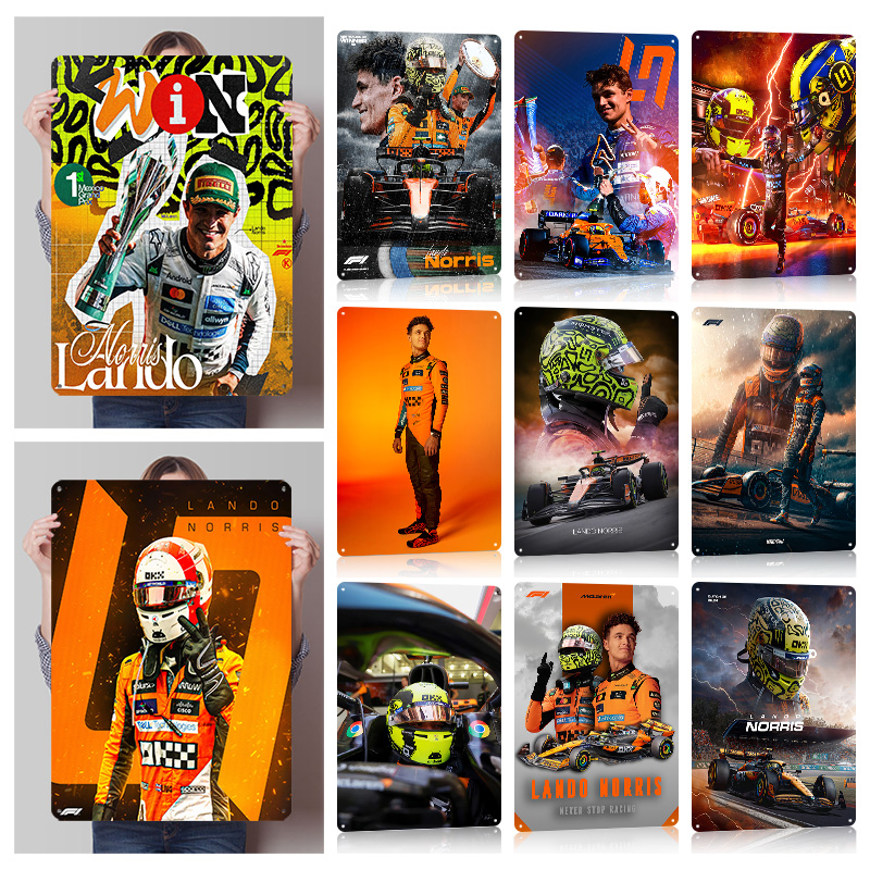 Lando Norris Racing Metal Post - Retro Poster Gaming ulasan dan harga