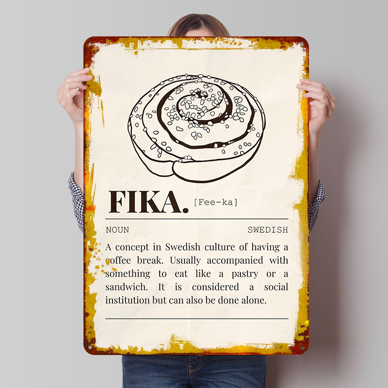 Swedish Fika Metal Poster Cust - Retro Poster Gaming ulasan dan harga