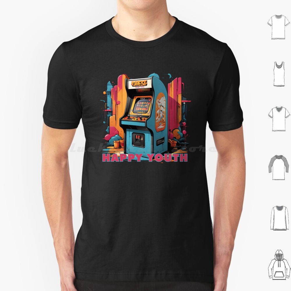 Happy Youth-Arcade T Shirt Men - Retro Gaming Videos ulasan dan harga