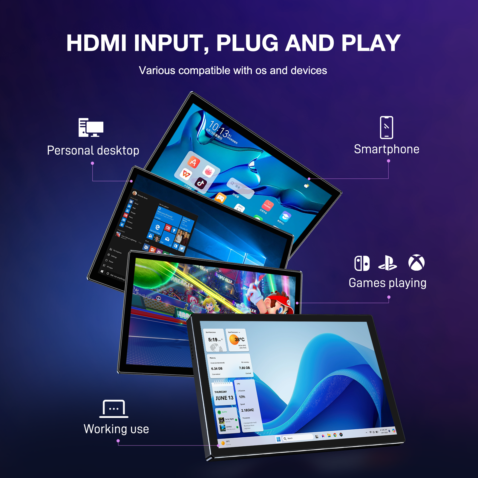Unew 11 inch Portable Touch Mo - Crt Monitor Stand ulasan dan harga