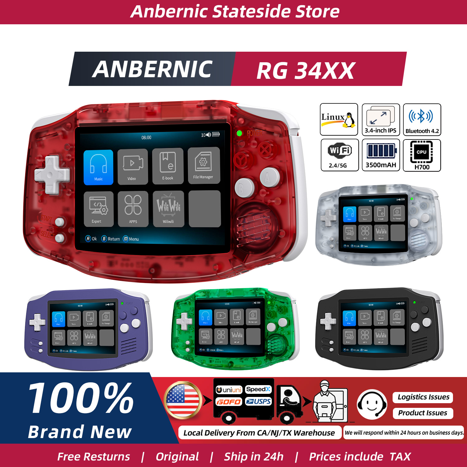 ANBERNIC RG34XX Retro Handheld - Retro Gaming Upscaler ulasan dan harga