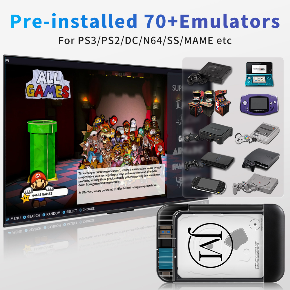 RETROBAT Portable 500G Gaming  - Retro Gaming Emulator Pc ulasan dan harga