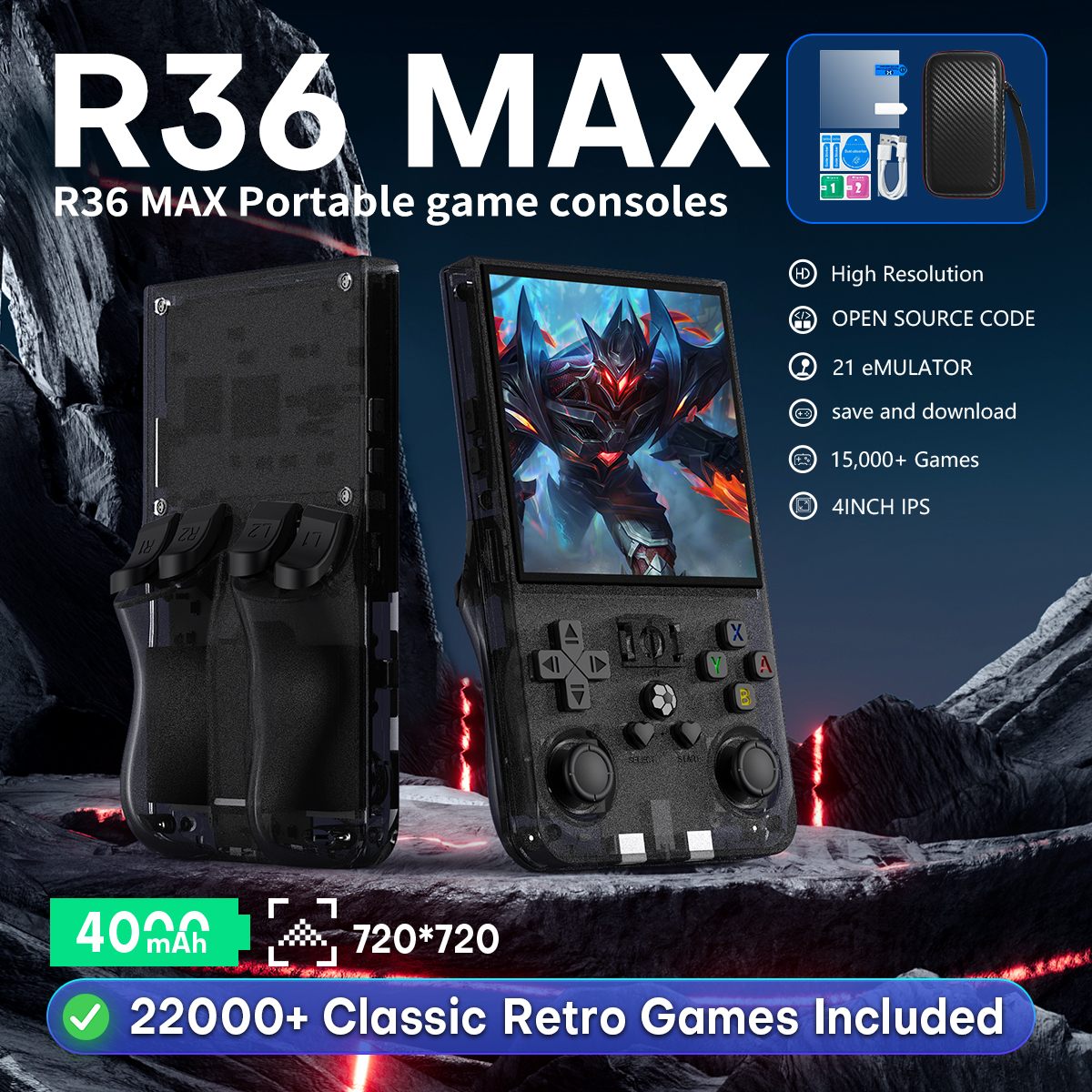Open Source R36MAX Portable Vi - Retro Gaming Upscaler ulasan dan harga