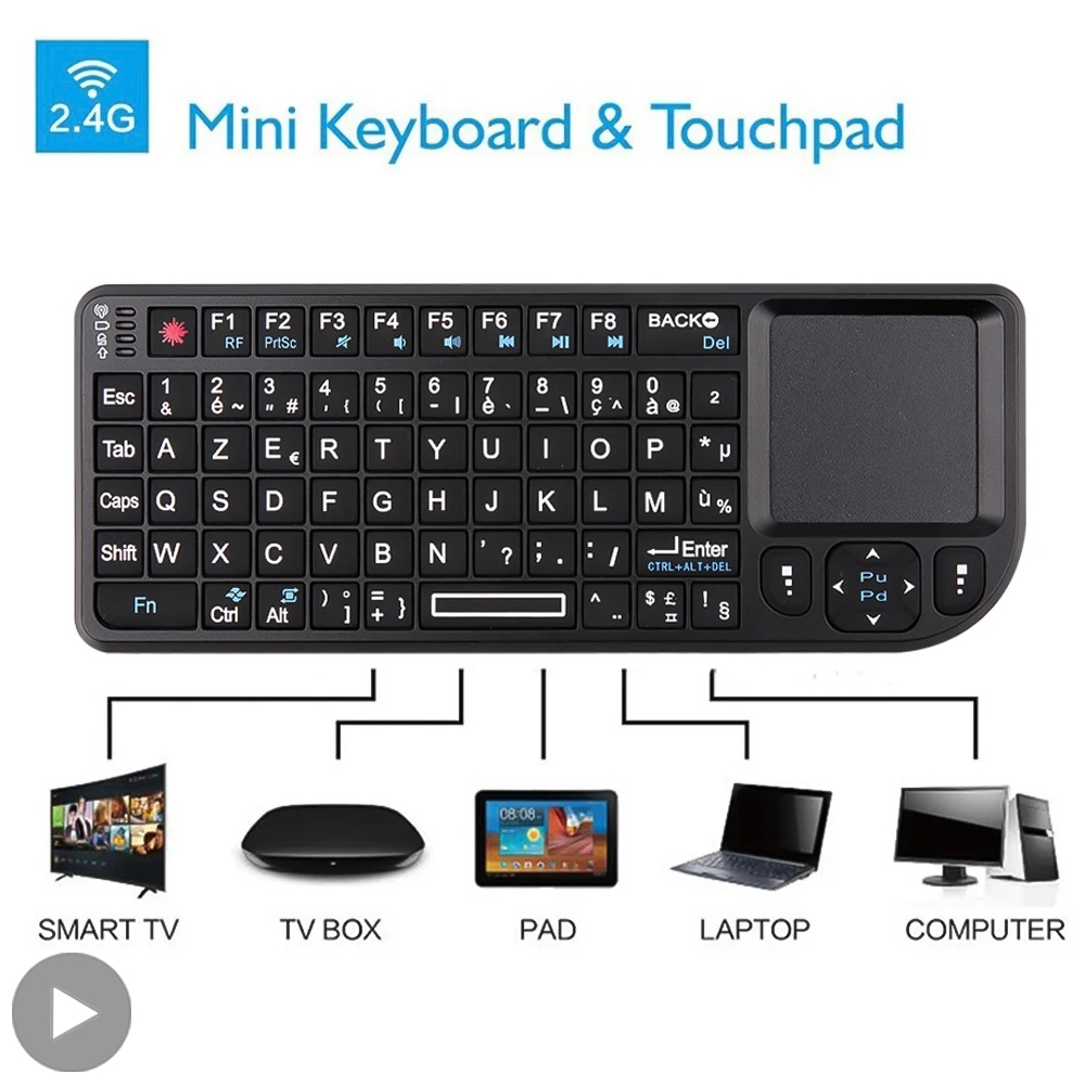 Backlit Mini Wireless Keyboard - Retro Gaming Tv Box ulasan dan harga