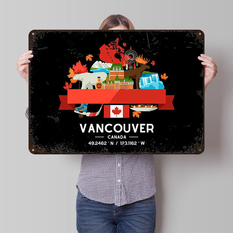 Vancouver City Map Printed Pos - Retro Poster Gaming ulasan dan harga