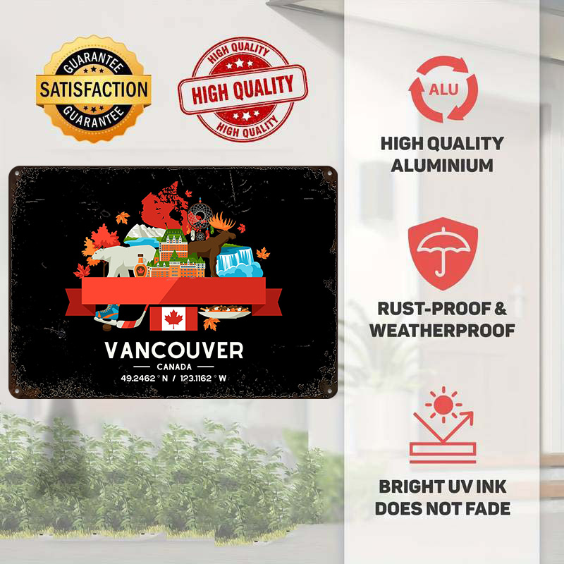 Vancouver City Map Printed Pos - Retro Poster Gaming ulasan dan harga