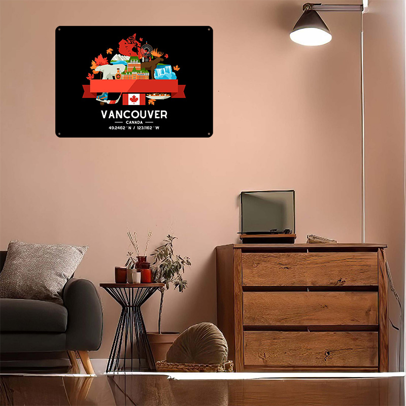 Vancouver City Map Printed Pos - Retro Poster Gaming ulasan dan harga