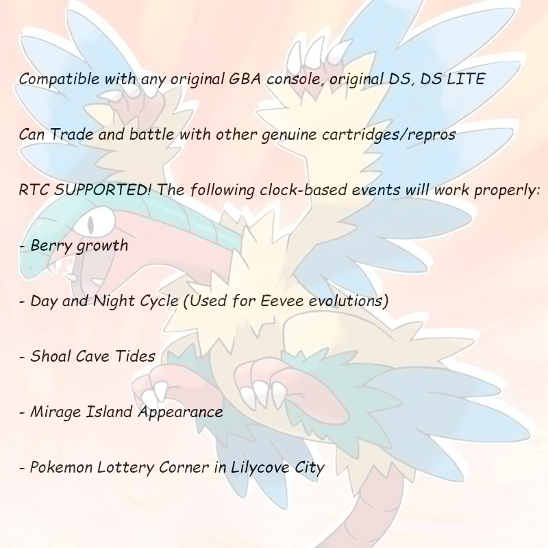 GBA 1M Flash RTC Pokemon Lazar - Rom Cartridge Flash ulasan dan harga