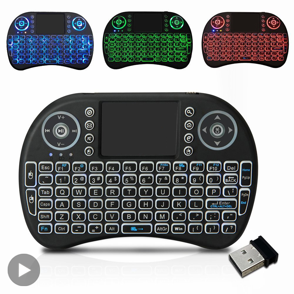 Backlit Mini Wireless Keyboard - Retro Gaming Tv Box ulasan dan harga