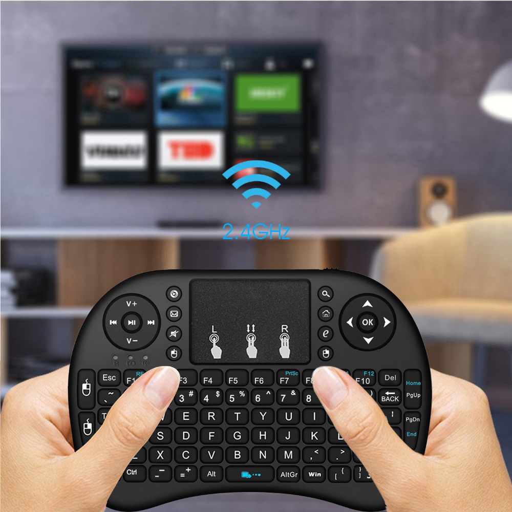 Backlit Mini Wireless Keyboard - Retro Gaming Tv Box ulasan dan harga