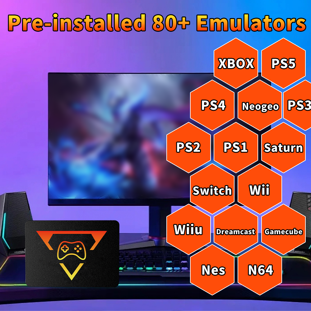 Portable Retro Gaming SSD 80+E - Retro Gaming Emulator Pc ulasan dan harga