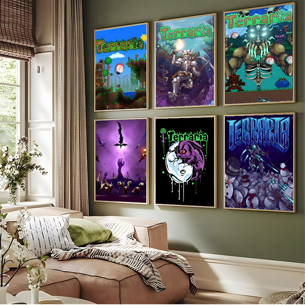 1PC Game T-Terraria Cool Poste - Retro Poster Gaming ulasan dan harga