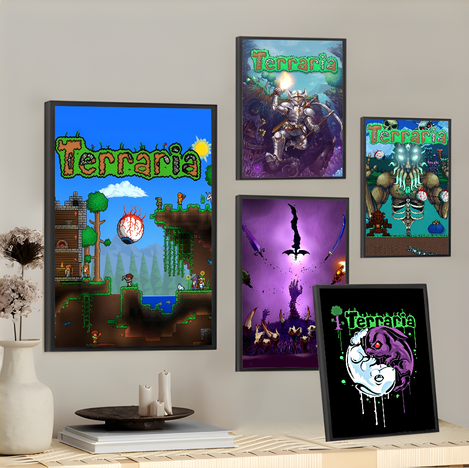 1PC Game T-Terraria Cool Poste - Retro Poster Gaming ulasan dan harga